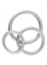 Набор из 3 эрекционных колец под металл Metallic Silicone Cock Ring Set - Orion - в Кургане купить с доставкой