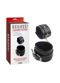 Черные оковы на ноги Obey Me Leather Ankle Cuffs - Chisa - купить с доставкой в Кургане