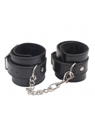 Черные оковы на ноги Obey Me Leather Ankle Cuffs - Chisa - купить с доставкой в Кургане