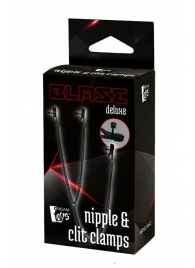 Черные зажимы на соски и клитор на цепочке DELUXE NIPPLE   CLIT CLAMPS - Dream Toys - купить с доставкой в Кургане