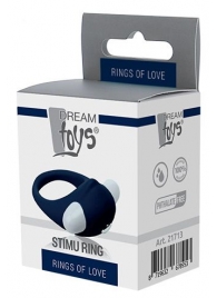 Гладкое синее эрекционное виброкольцо STIMU RING - Dream Toys - в Кургане купить с доставкой