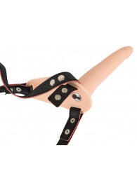 Телесный поясной страпон с вибрацией Vibrating Strap-On - 15,7 см. - Orion - купить с доставкой в Кургане