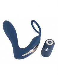 Синий вибростимулятор простаты с кольцом - 14,5 см. - Orion - в Кургане купить с доставкой