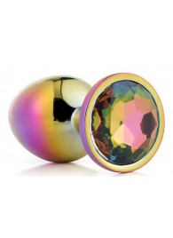 Голографическая анальная втулка с радужным кристаллом - 7,1 см. - Dream Toys - купить с доставкой в Кургане