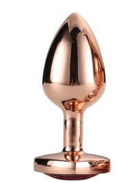 Золотистая анальная втулка с кристаллом-сердечком розового цвета - 7,1 см. - Dream Toys - купить с доставкой в Кургане
