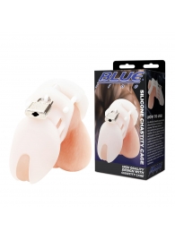 Белая клетка целомудрия Silicone Chastity Cage - BlueLine - купить с доставкой в Кургане