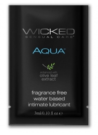 Легкий лубрикант на водной основе с алое Wicked Aqua - 3 мл. - Wicked - купить с доставкой в Кургане