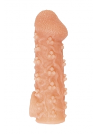 Телесная закрытая насадка с пучками шишечек Cock Sleeve Size S - 13,8 см. - KOKOS - в Кургане купить с доставкой