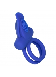 Синее перезаряжаемое эрекционное кольцо Silicone Rechargeable Dual Pleaser Enhancer - California Exotic Novelties - в Кургане купить с доставкой