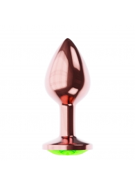 Пробка цвета розового золота с лаймовым кристаллом Diamond Emerald Shine S - 7,2 см. - Lola Games - купить с доставкой в Кургане