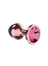 Пробка цвета розового золота с малиновым кристаллом Diamond Ruby Shine S - 7,2 см. - Lola Games - купить с доставкой в Кургане