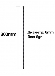 Черный уретральный расширитель - 30 см. - Rubber Tech Ltd - купить с доставкой в Кургане