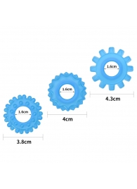 Набор из 3 голубых, светящихся в темноте эрекционных колец Lumino Play - Lovetoy - в Кургане купить с доставкой