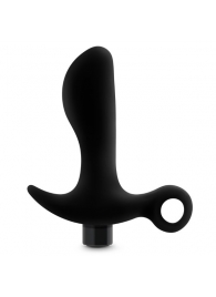 Черный анальный вибратор Silicone Vibrating Prostate Massager 01 - 10,8 см. - Blush Novelties - в Кургане купить с доставкой