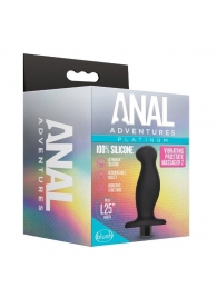 Черный анальный вибромассажёр Silicone Vibrating Prostate Massager 02 - 10,8 см. - Blush Novelties - в Кургане купить с доставкой