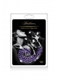Зажимы для сосков с фиолетовой цепочкой Sweet Caress Nipple Chain - Sweet Caress - купить с доставкой в Кургане