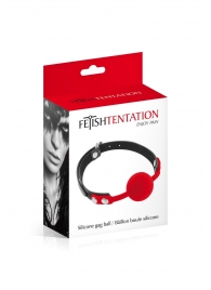 Красный кляп-шарик на черных ремешках - Fetish Tentation - купить с доставкой в Кургане