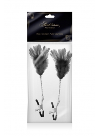 Зажимы для сосков с черными перьями Sweet Caress Feather Nipple Clumps - Sweet Caress - купить с доставкой в Кургане