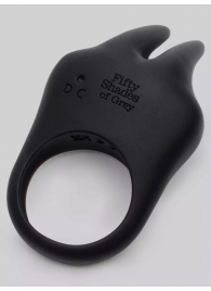 Черное эрекционное виброкольцо Sensation Rechargeable Vibrating Rabbit Love Ring - Fifty Shades of Grey - в Кургане купить с доставкой