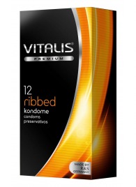 Ребристые презервативы VITALIS PREMIUM ribbed - 12 шт. - Vitalis - купить с доставкой в Кургане