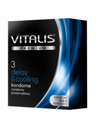 Презервативы VITALIS PREMIUM delay   cooling с охлаждающим эффектом - 3 шт. - Vitalis - купить с доставкой в Кургане