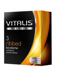 Ребристые презервативы VITALIS PREMIUM ribbed - 3 шт. - Vitalis - купить с доставкой в Кургане