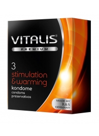 Презервативы VITALIS PREMIUM stimulation   warming с согревающим эффектом - 3 шт. - Vitalis - купить с доставкой в Кургане