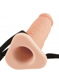 Телесный реалистичный фаллоимитатор с полостью Silicone Hollow Extension - 20 см. - Pipedream - купить с доставкой в Кургане