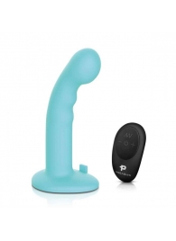 Голубая изогнутая насадка 6in Remote Control Ripple P-Spot G-Spot на черных трусиках - 16 см. - Pegasus - купить с доставкой в Кургане