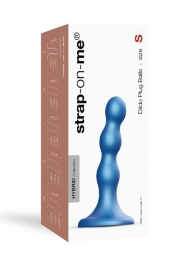 Голубая насадка Strap-On-Me Dildo Plug Balls size S - Strap-on-me - купить с доставкой в Кургане