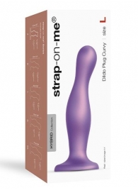 Фиолетовая насадка Strap-On-Me Dildo Plug Curvy size L - Strap-on-me - купить с доставкой в Кургане