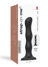 Черная насадка Strap-On-Me Dildo Geisha Balls size M - Strap-on-me - купить с доставкой в Кургане