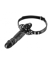 Черный кляп-фаллоимитатор Double Penis Gag - Fetish Tentation - купить с доставкой в Кургане