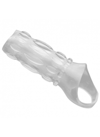 Насадка на пенис с кольцом для мошонки Clear Sensations Enhancer Sex Sleeve - 11,5 см. - XR Brands - в Кургане купить с доставкой