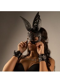 Черная ажурная маска  Зайка  с ушками - Crazy Handmade - купить с доставкой в Кургане