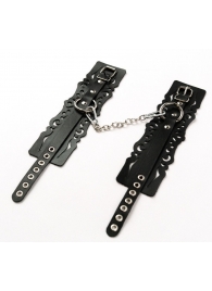 Узорчатые кожаные оковы с регулируемыми ремешками - Crazy Handmade - купить с доставкой в Кургане