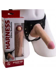 Страпон Harness из двух предметов: трусики с плугом и насадка-фаллос - 17 см. - LOVETOY (А-Полимер) - купить с доставкой в Кургане