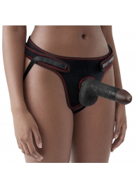 Женский темнокожий страпон Easy Strapon Set 7 Inch - 18 см. - Lovetoy - купить с доставкой в Кургане