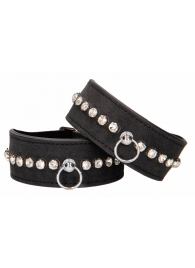 Черные поножи Diamond Studded Ankle Cuffs - Shots Media BV - купить с доставкой в Кургане