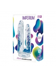 Прозрачный анально-вагинальный фаллоимитатор на присоске Imperium Jelly Dildo - 18 см. - Adrien Lastic