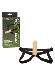 Телесный фаллопротез из силикона Extension with Harness - 15,75 см. - California Exotic Novelties - купить с доставкой в Кургане