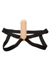 Телесный фаллопротез из силикона Extension with Harness - 15,75 см. - California Exotic Novelties - купить с доставкой в Кургане