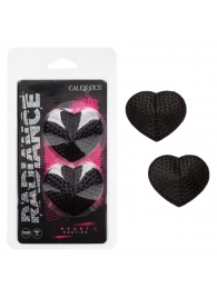 Черные пэстисы в форме сердечек Heart Pasties - California Exotic Novelties - купить с доставкой в Кургане