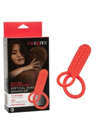 Красное эрекционное кольцо Silicone Rechargeable Vertical Dual Enhancer - California Exotic Novelties - в Кургане купить с доставкой