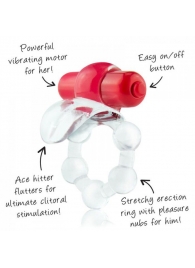 Виброкольцо с язычком и красным виброэлементом Overtime - Screaming O - в Кургане купить с доставкой