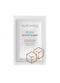 Саше лубриканта на водной основе Simply Aqua Brown Sugar с ароматом коричневого сахара - 3 мл. - Wicked - купить с доставкой в Кургане