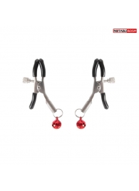 Серебристые зажимы на соски с шариками - Notabu - купить с доставкой в Кургане