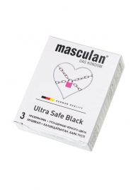 Ультрапрочные презервативы Masculan Ultra Safe Black - 3 шт. - Masculan - купить с доставкой в Кургане