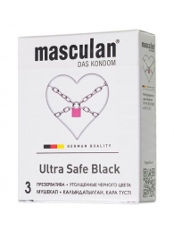 Ультрапрочные презервативы Masculan Ultra Safe Black - 3 шт. - Masculan - купить с доставкой в Кургане