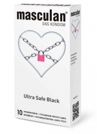 Ультрапрочные презервативы Masculan Ultra Safe Black - 10 шт. - Masculan - купить с доставкой в Кургане